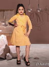 Yellow Colour Arya Latest Collection Designer Fancy One Pis Style Viscos Softy Belt Western Type Children Wear Eataa 01